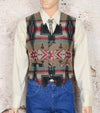 Men's Vintage Native American Tradition by Allen Wah Western Waistcoat Vest - M