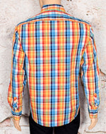 Men's The Original Penguin by Munsingwear Multi-Color Gingham Long Sleeve Button Up Shirt - XL