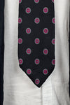 Vintage Robert Talbott for Nordstrom Black & Magenta Geometric Silk Necktie