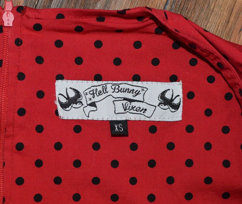 hell bunny red polka dot dress 90s Vintage Hell Bunny Polka Dot Fit & Flare Dress