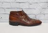 Men's Vintage Sears Easy Flex Brown Leather Chukka Buckle Boot Shoes - 9 D
