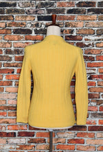 Vintage 90s Yellow Wool/Acrylic MACY'S Cardigan Sweater - L