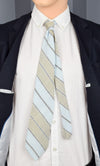Vintage Mervyn's Men's Collection Blue & Grey Diagonally Striped Necktie