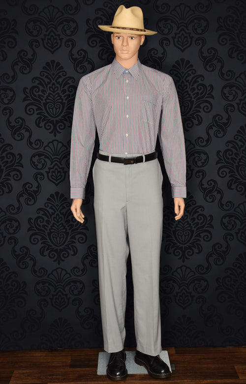 Men's Ben Sherman Red & Blue Striped Long Sleeve Button Up Shirt - XL
