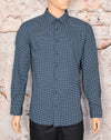 Dark Blue Floral BEN SHERMAN "Tailored Slim Fit" Long Sleeve Button Up Shirt - 17-1/2