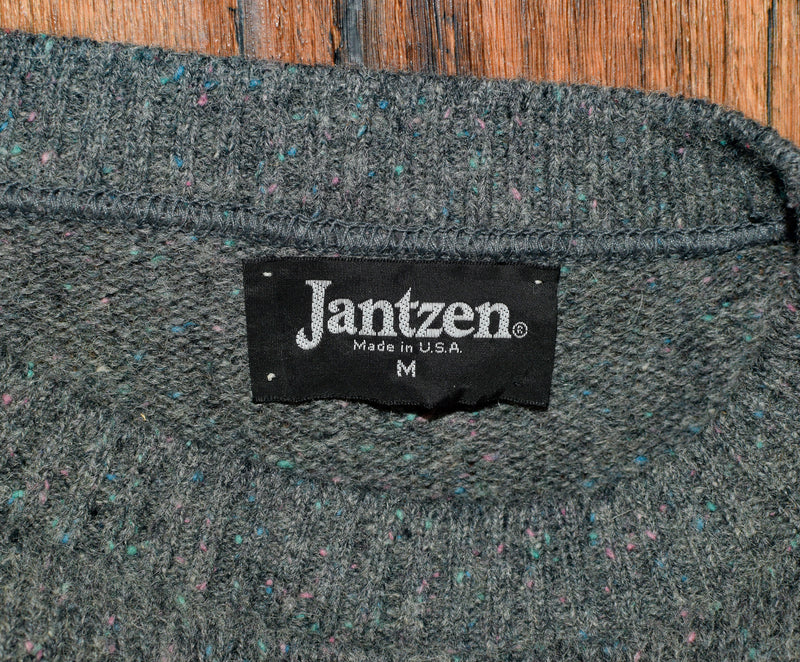 Vintage 80s/90s Grey Knitted JANTZEN Pullover Sweater - M