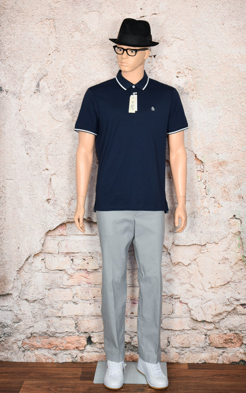 NEW W/ TAGS Original Penguin Dark Sapphire Contrast Tipping Polo - L