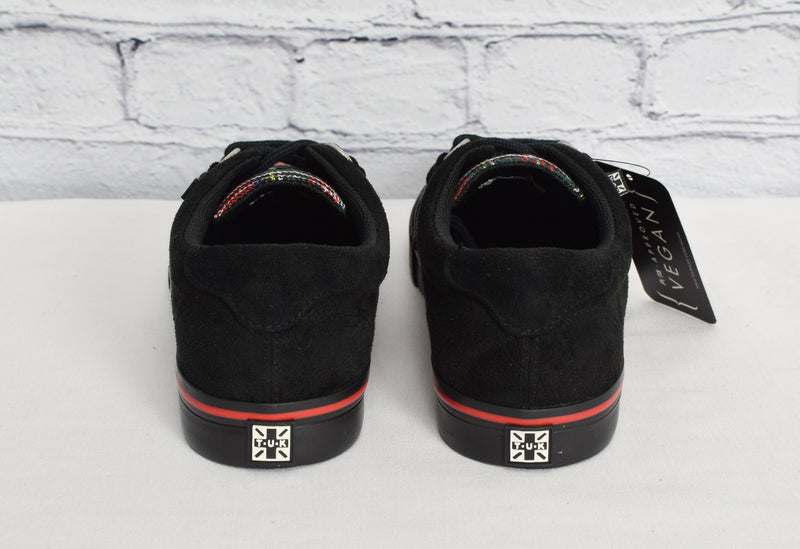 NEW IN BOX T.U.K. Footwear Black Faux Suede & Plaid Sneaker