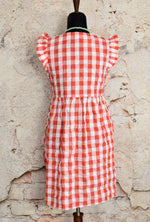 Red Gingham UNIQUE VINTAGE by 2 HEARTS Ruffle Sleeve Pullover Summer Dress - M