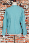 DEADSTOCK - Vintage 80s Turquoise G.W. Division of Graff Padded Shoulder Cardigan Sweater - XL