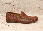 Vintage Brown ALLEN EDMONDS "Capri" Weaved Leather Penny Loafers - 10 D