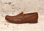 Vintage Brown ALLEN EDMONDS "Capri" Weaved Leather Penny Loafers - 10 D