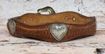 Women's Resistol Brown Genuine Leather w/ Metal Heart Accents Western Belt - 30/75
