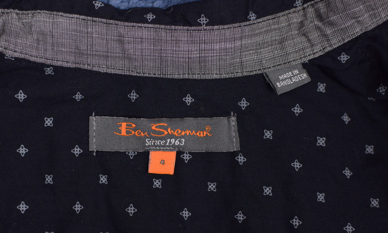 Boy's Ben Sherman Black & Grey Geometric Long Sleeve Button Up Shirt - 4