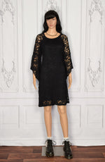 Women's Vintage Rod's Black Floral Lace Dress - L