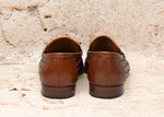 Vintage Brown ALLEN EDMONDS "Capri" Weaved Leather Penny Loafers - 10 D