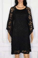 Vintage 90's Black Floral Lace ROD'S Babydoll Dress - L