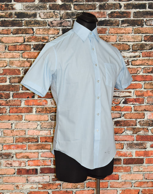 Vintage 70s/80s Baby Blue SEARS Perma-Prest Short Sleeve Button Up - 15-1/2