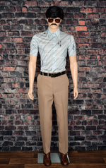 Men's Vintage 70's Chemise Et Cie Striped Nylon Button Up Shirt - M