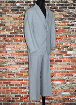 Vintage 80s Light Bluish-Grey HAGGAR 3pc. Suit Set