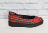 NEW IN BOX T.U.K. Footwear Red Plaid Pointed Ballet Creeper