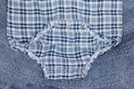 Boy's Infant 4 Rodeo Blue Plaid Snap Button Western Long Sleeve Onesie - 0-3 mos