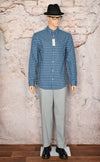 NEW W/ TAGS Men's Original Penguin Dark Blue Checkered Long Sleeve Button Down Shirt - L