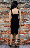 Black JANIE BRYANT for UNIQUE VINTAGE Wiggle Sleeveless Dress w/ Bow Accent - M