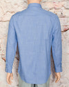 Men's Ben Sherman Tailored Slim Fit Blue & White Strokes Long Sleeve Button Up Shirt - 16-1/2, 32-33