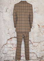 RARE Vintage 70s Brown Plaid 2 pc. Suit