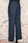 Vintage 90s Dark Blue & White Pinstripe Polyester Dress Pants