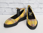 NEW IN BOX T.U.K. Footwear Yellow Plaid Pointed Ballet Creeper