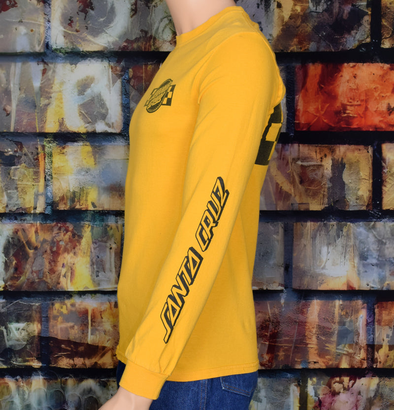 Yellow/Black SANTA CRUZ SKATEBOARDS Long Sleeve T-Shirt- S