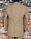 Vintage 70s Striped Style Khaki Brown 2pc. Polyester Suit