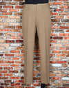 Vintage 70s Striped Style Khaki Brown 2pc. Polyester Suit