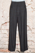 Vintage Grey & Black Plaid Polyester Dress Pants