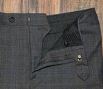 Vintage Grey & Black Plaid Polyester Dress Pants