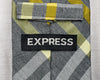 Express Grey & Yellow Plaid Necktie