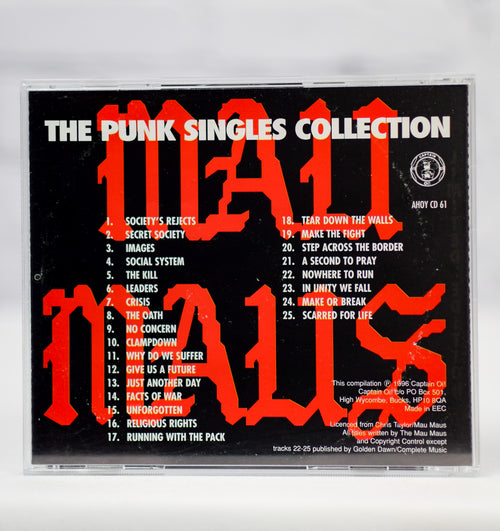 1996 Captain Oi! - Mau Maus "The Punk Singles Collection" -  Limited Edition CD