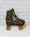 Roller Derby Black & Gold Polka-dot Fiberlite Adjustable Roller Skates - Youth 3-6