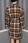 Men's Vintage Regency Brown Plaid Cotton Robe - XL