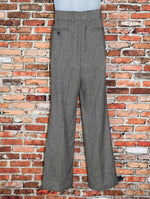 Vintage 70s/80s Black & Grey Herringbone Tweed 2pc. Suit