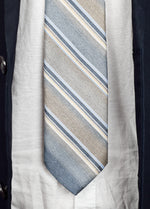 ヴィンテージ マーヴィン メンズ コレクション ブルー &amp; グレー 斜めストライプ ネクタイ