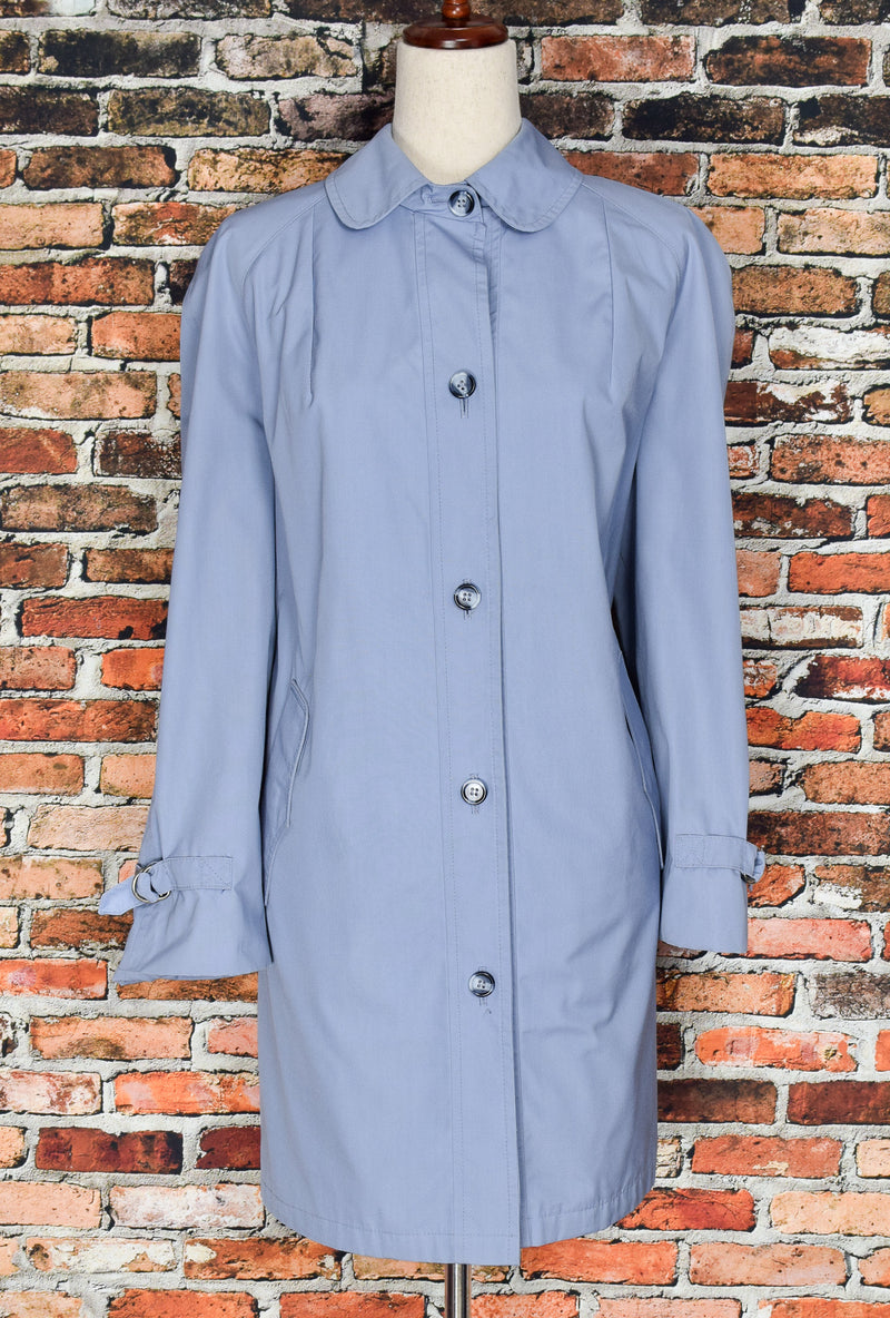 Vintage 70s Periwinkle LONDON FOG Trench Coat - 18-1/2