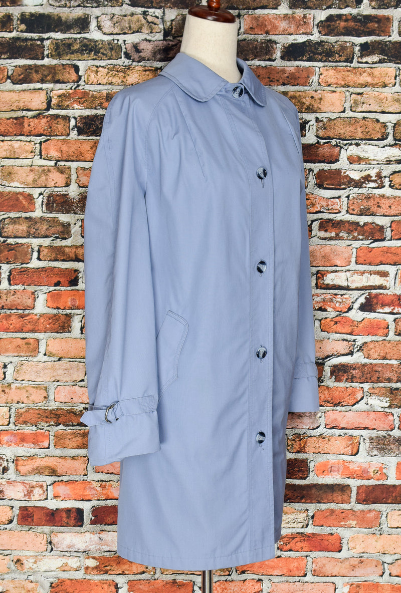 Vintage 70s Periwinkle LONDON FOG Trench Coat - 18-1/2