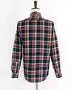 Vintage 90s Blue & Maroon Plaid SEARS X-Tall Long Sleeve Flannel Shirt - L