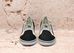 RARE Black VANS Slip On Canvas Wedges - 9