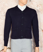 Men's Vintage 30s/40s Wilson Purple Letterman Cardigan Sweater - 40