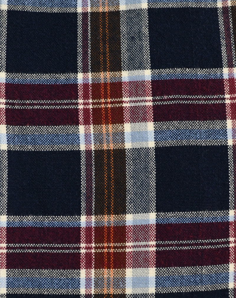 Vintage 90s Blue & Maroon Plaid SEARS X-Tall Long Sleeve Flannel Shirt - L