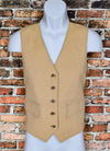 Vintage Faux Suede Beige & Brown Reversible Suit Vest - 40A